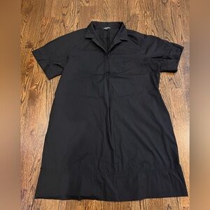 EUC - Lafayette 148 Classic Black Poplin Shirtdress (sz 1X)